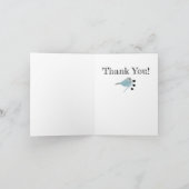 Chickadees Sweet Blue Black Gray Dankeschön Karte (Innenseite)