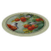 Chickadees und Apfelbaum grün Schneidebrett (Ecke)