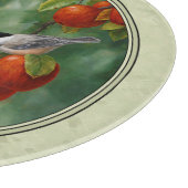 Chickadees und Apfelbaum grün Schneidebrett (Ecke)