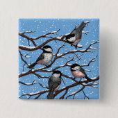 Chickadei im Winter Button (Vorderseite)
