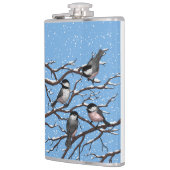 Chickadei im Winter Flachmann (Links)