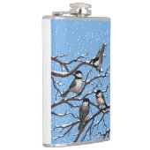 Chickadei im Winter Flachmann (Rechts)