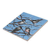 Chickadei im Winter Fliese (Seite)