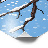 Chickadei im Winter Fotodruck (Ecke)