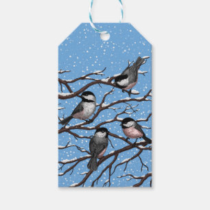 Chickadei im Winter Geschenkanhänger