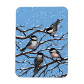 Chickadei im Winter Magnet (Vertikal)