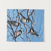 Chickadei im Winter Wandteppich (Vorderseite (Horizontal))