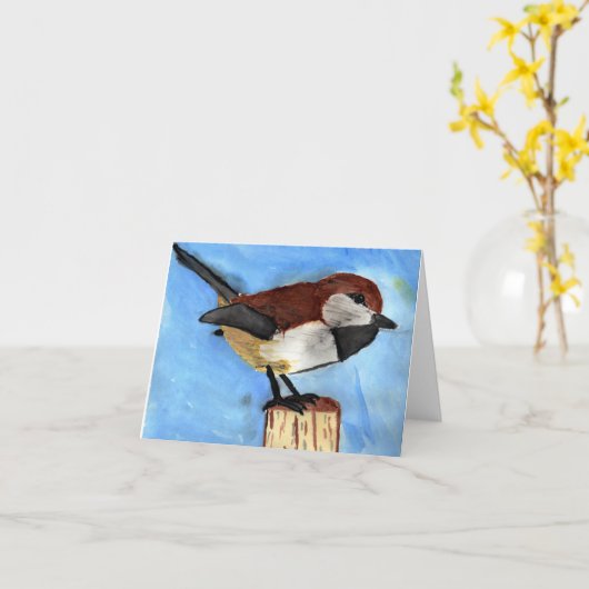 Chickadekarte Karte (Gelbe Blume)