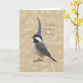 Chickadekönigin für eine Tageskarte Karte (Gelbe Blume)