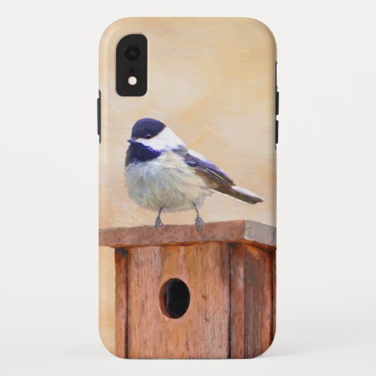 Chickadeo auf Birdhouse Malerei Original Bird Art Case-Mate iPhone Hülle (Rückseite)