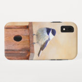 Chickadeo auf Birdhouse Malerei Original Bird Art Case-Mate iPhone Hülle (Rückseite (Horizontal))