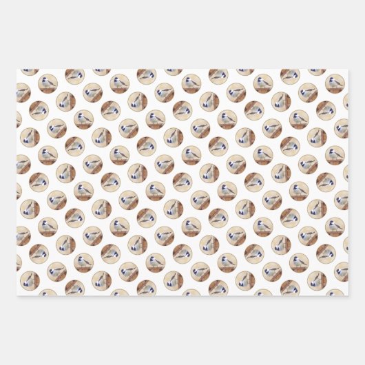 Chickadeo auf Birdhouse Malerei Original Bird Art Geschenkpapier Set (Vorderseite 2)