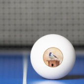 Chickadeo auf Birdhouse Malerei Original Bird Art Tischtennisball (Netto)