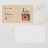 Chickadeo auf Birdhouse Malerei Original Bird Art Visitenkarte (Vorne/Hinten)