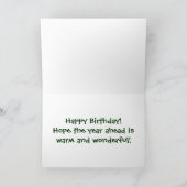 Chickadeo im Schnee auf einem Zedernbaum Karte (Innenseite)