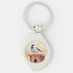 Chickadeo über Vogelmalerei Schlüsselanhänger