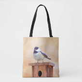 Chickadeo über Vogelmalerei Tasche (Vorderseite)