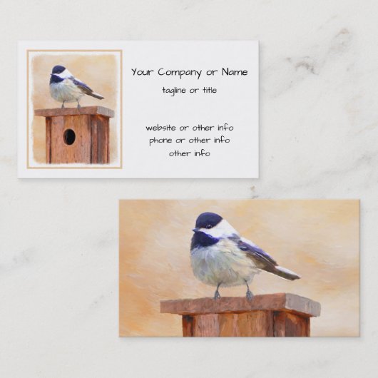 Chickadeo über Vogelmalerei Visitenkarte (Vorne/Hinten)