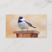 Chickadeo über Vogelmalerei Visitenkarte (Rückseite)