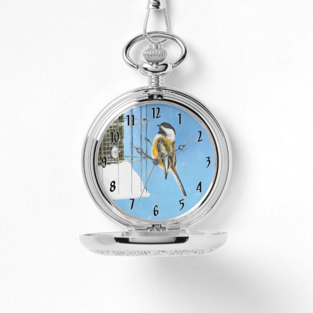 Chickadeon Feeder - Original Wild Bird Art Armbanduhr (Vorderseite)
