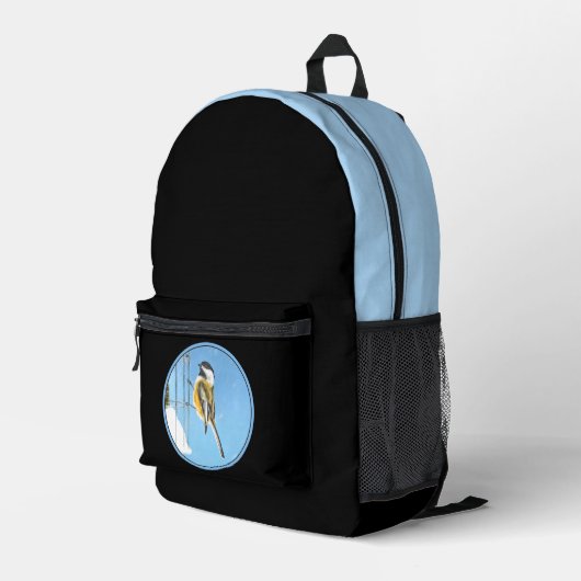 Chickadeon Feeder - Original Wild Bird Art Bedruckter Rucksack (Rückseitige Ecke Rechts)