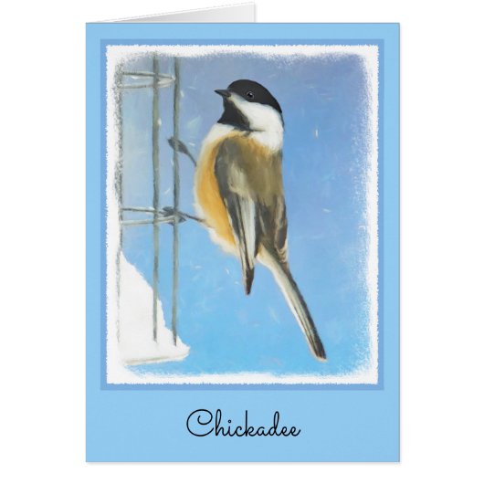 Chickadeon Feeder Painting - Original Bird Art (Vorne)