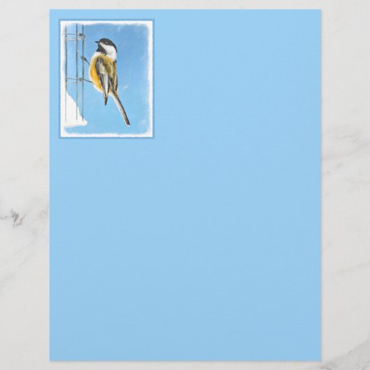 Chickadeon Feeder Painting - Original Bird Art (Vorderseite)
