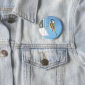 Chickadeon Feeder Painting - Original Bird Art Button (Beispiel)