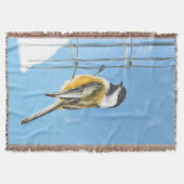 Chickadeon Feeder Painting - Original Bird Art Decke (Vorderseite)