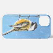 Chickadeon Feeder Painting - Original Bird Art iPhone Hülle (Rückseite (Horizontal))