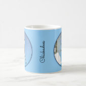 Chickadeon Feeder Painting - Original Bird Art Kaffeetasse (Mittel)