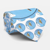 Chickadeon Feeder Painting - Original Bird Art Krawatte (Gerollt)