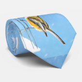 Chickadeon Feeder Painting - Original Bird Art Krawatte (Gerollt)