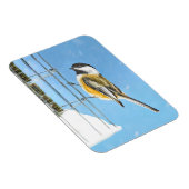 Chickadeon Feeder Painting - Original Bird Art Magnet (Rechte Seite)