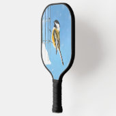 Chickadeon Feeder Painting - Original Bird Art Pickleball Schläger (Links)