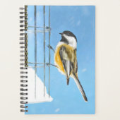 Chickadeon Feeder Painting - Original Bird Art Planer (Vorderseite)