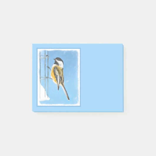 Chickadeon Feeder Painting - Original Bird Art Post-it Klebezettel (Vorderseite)