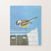 Chickadeon Feeder Painting - Original Bird Art Puzzle (Vertikal)