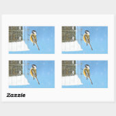 Chickadeon Feeder Painting - Original Bird Art Rechteckiger Aufkleber (Blatt)