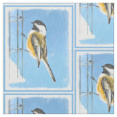 Chickadeon Feeder Painting - Original Bird Art Stoff (Nahaufnahme)