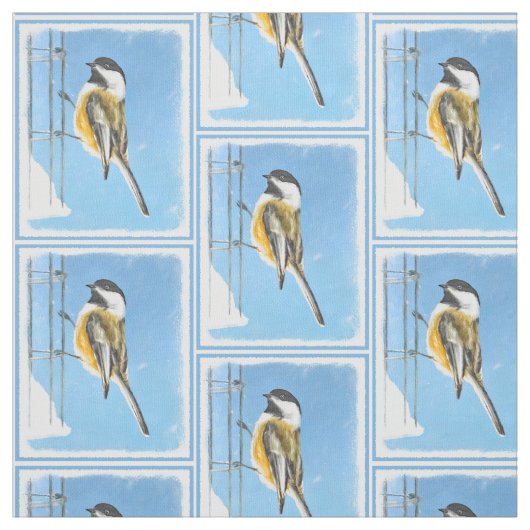 Chickadeon Feeder Painting - Original Bird Art Stoff (Muster)