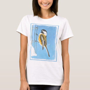 Chickadeon Feeder Painting - Original Bird Art T-Shirt