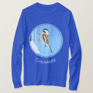 Chickadeon Feeder Painting - Original Bird Art T-Shirt