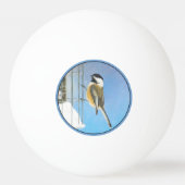 Chickadeon Feeder Painting - Original Bird Art Tischtennisball (Rückseite)