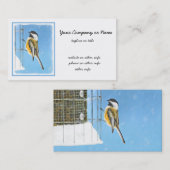 Chickadeon Feeder Painting - Original Bird Art Visitenkarte (Vorne/Hinten)