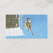 Chickadeon Feeder Painting - Original Bird Art Visitenkarte (Rückseite)