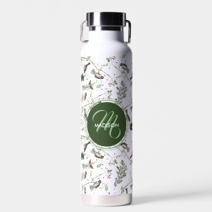 Chickadevögel Berries & Pinecones Mit Monogramm Trinkflasche