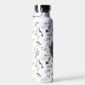 Chickadevögel Berries & Pinecones Mit Monogramm Trinkflasche (Rechts)