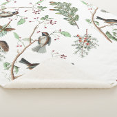 Chickadevögel Berries & Pinecones Wasserfarbe Sherpadecke (3/4)