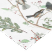 Chickadevögel Berries & Pinecones Wasserfarbe Tischdecke (Schrägansicht)